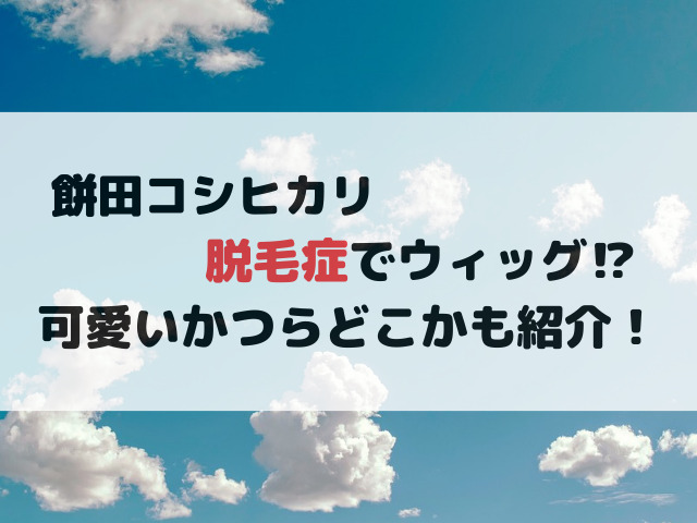 餅田コシヒカリ脱毛症でウィッグ⁉可愛いかつらどこかも紹介！