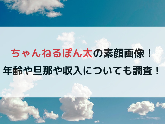 ちゃんねるぽん太の素顔画像！年齢や旦那や収入についても調査！